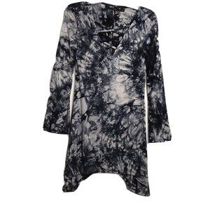 Tie-Dye Long-Sleeve Crisscross Tunic Top By Hazel Haze